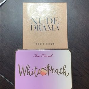 Bobbi brown nude drama + too faced white peach